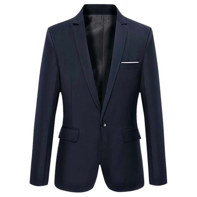 Xiangbao Áo Khoác Blazer Một Nút Ôm Dáng Phong Cách Trang Trọng Cho Nam