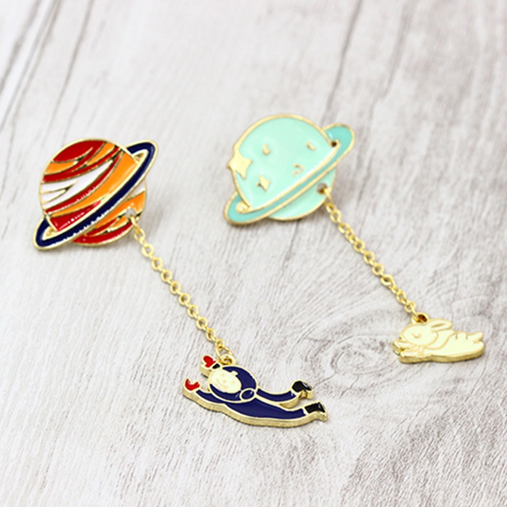 Ghim Cài Áo Hình Vũ Trụ / Thỏ / Hành Tinh Độc Đáo Cá Tính