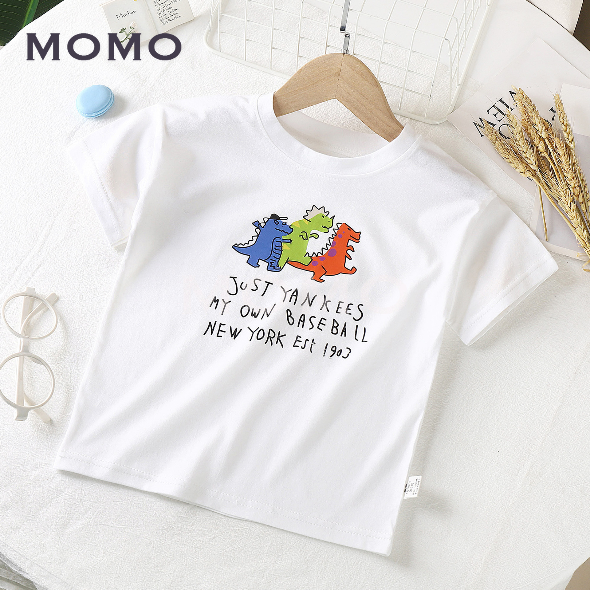 Áo Thun Ngắn Tay Chất Liệu Cotton In Hình Hoạt Hình Dễ Thương Dành Cho Trẻ Nhỏ 1-8 Tuổi