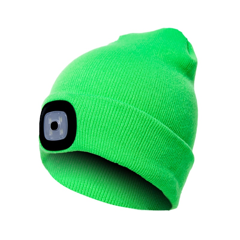 Mũ Beanie Dệt Kim Có 4 Đèn LED Phát Sáng Dành Cho Mùa Đông