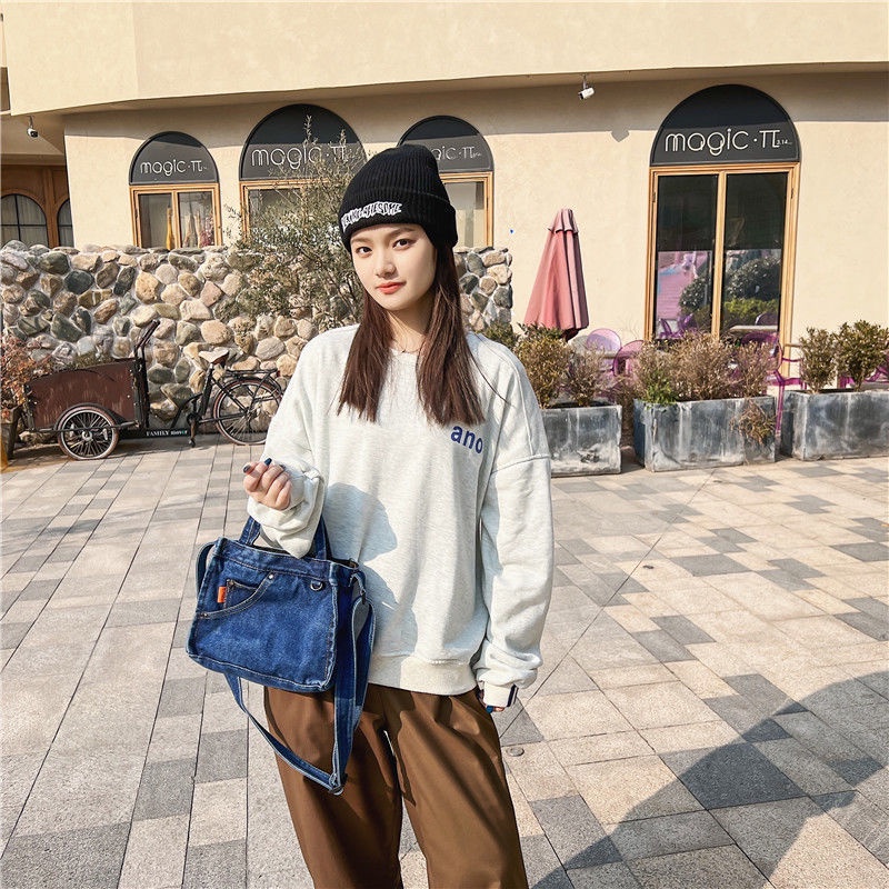 Túi Vải Denim Mini Đựng Điện Thoại Thời Trang Hàn Quốc