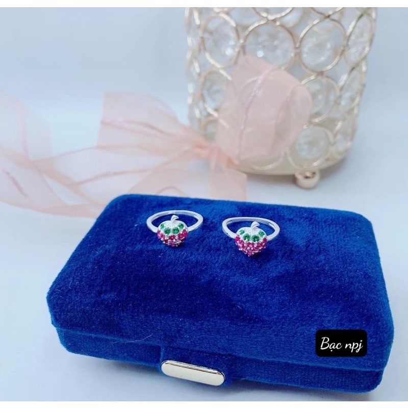 Nhẫn cho bé, nhẫn bạc quả Dâu Tây cho bé yêu , Bạc Ta  - bạc Npj