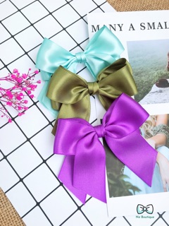 Kẹp tóc handmade nơ satin basic A034