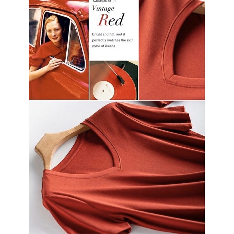 Áo thun 100% Cotton Made in Vietnam, Cổ TIM NHIỀU MÀU, 100% Cotton Sang Mịn thoáng khí, thấm hút mồ hồi