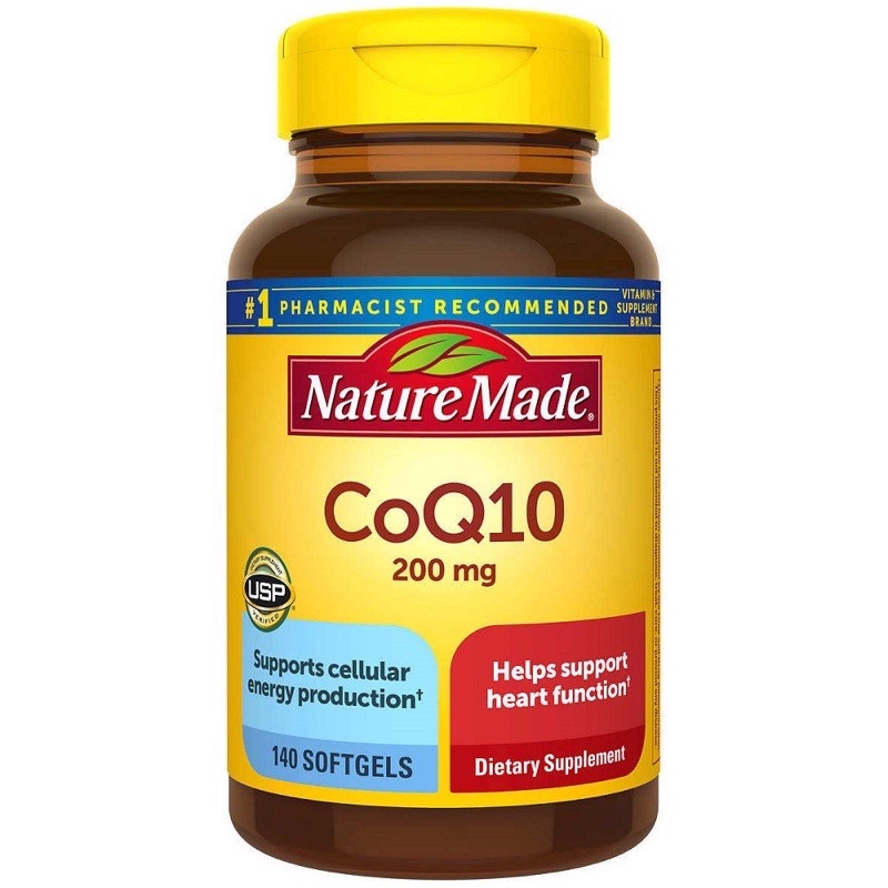 Viên uống bổ tim mạch ngừa đột quỵ CoQ10 200mg Nature Made 140 viên