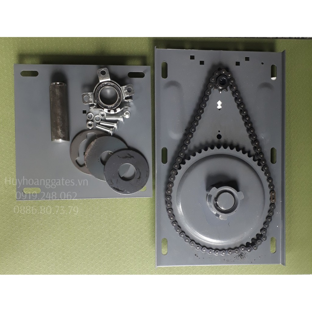 Motor cửa cuốn 600kg lõi đồng + bộ lắc nhông xích+hộp nhận+ 2 remote điều khiển