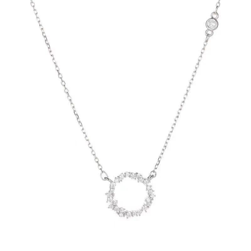 Dây Chuyền Mặt Tròn Nhỏ Đính Đá Zircon Phong Cách Hàn Quốc Độc Đáo 210825
