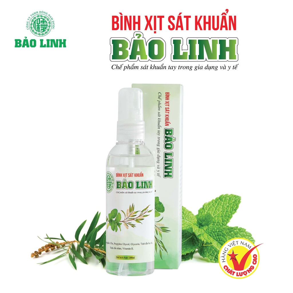 Bình Xịt Sát Khuẩn Tinh Dầu Bảo Linh 60ml và 100ml