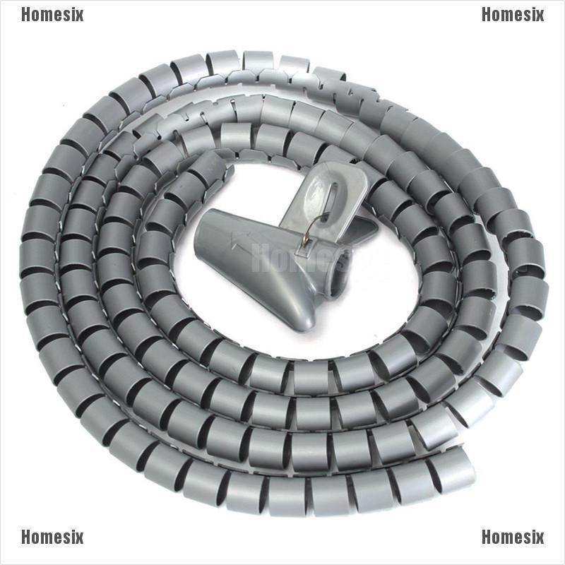 [YHOMX] 1M 8mm Wire Spiral Wrap Sleeving Band Tube Cable Protector Line Management TYU