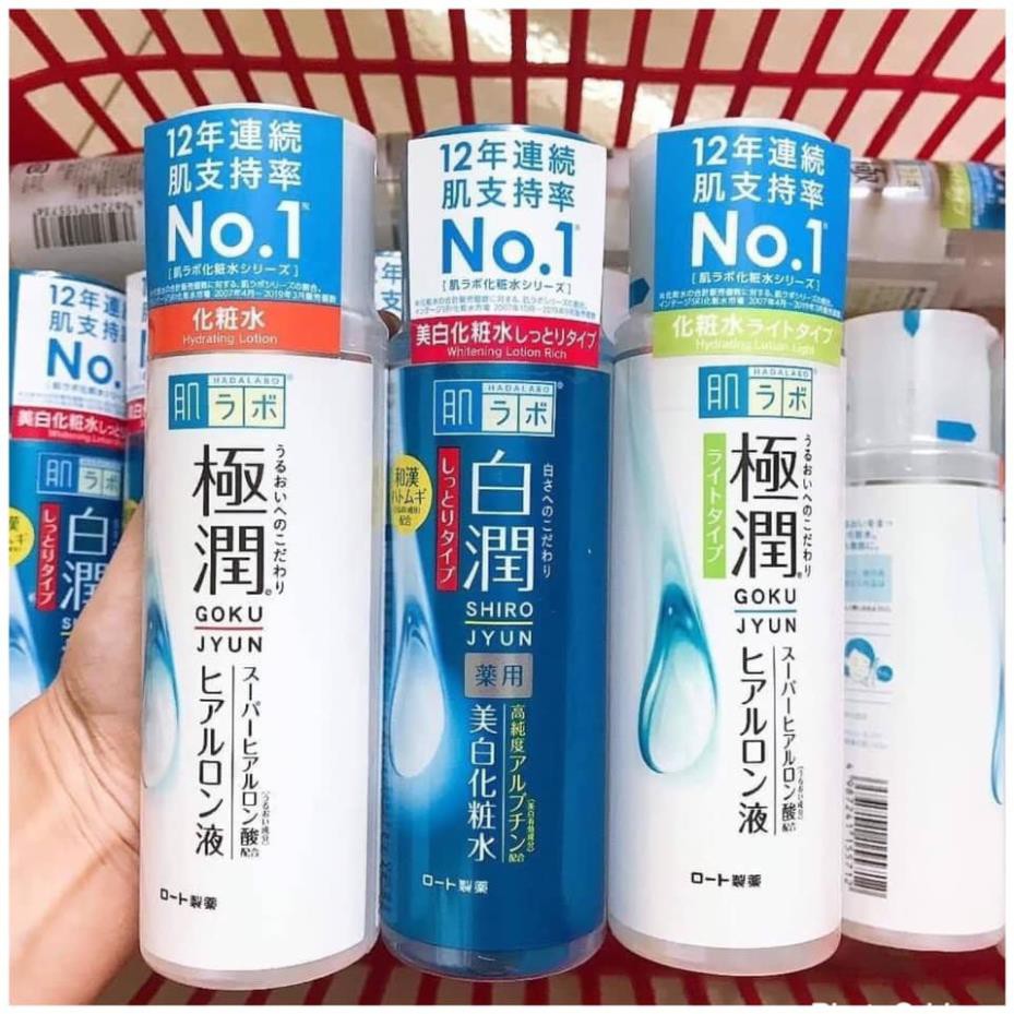 Nước Hoa Hồng Hada labo Nhật Bản Lotion Goku Shiro Jyun 170ml Giữ Ẩm Lâu, Thấm Nhanh Không Kích Ứng Da