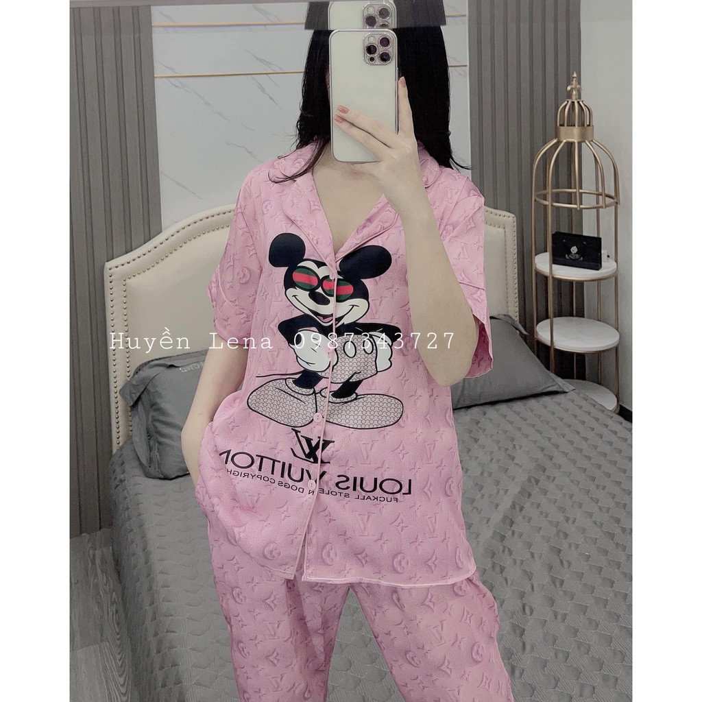 Pijama chuột Mickey siêu xinh Bộ Pijama chất lụa đẹp