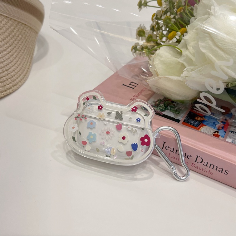 Vỏ Bảo Vệ Hộp Sạc Tai Nghe Bluetooth airpods 1/2 pro Bằng tpu Mềm Họa Tiết Hoạt Hình Gấu/Hoa Nhiều Màu Dễ Thương