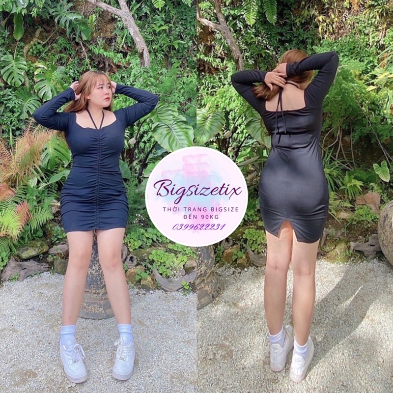 Đầm body trễ vai dây rút mặc được 2 kiểu bigsize 50-90kg