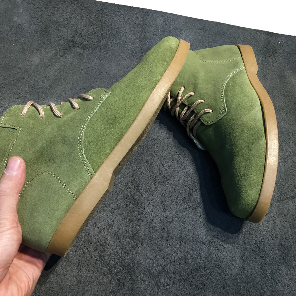 🍁RẺ VÔ ĐỊCH🍁 Giày boots nam cao cổ buộc dây đế bằng da bò lộn màu xanh Olive 1929 SueceOlive Sr7 | BigBuy360 - bigbuy360.vn