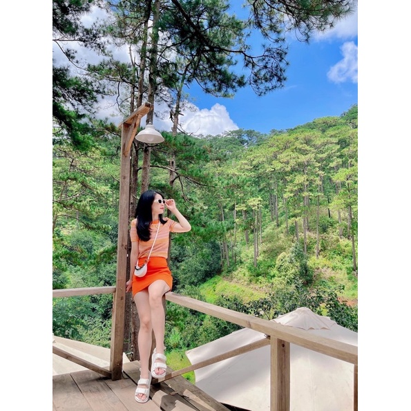 Áo kẻ cam zara authentic