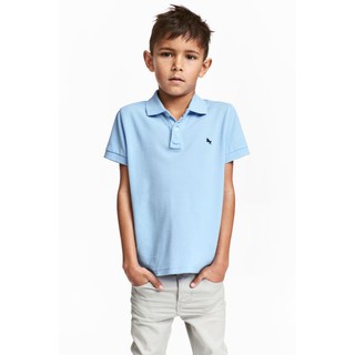 Áo Polo bé trai  H&M Chính hãng Japan Mã 0463990011 Màu Light blue Size 120/130