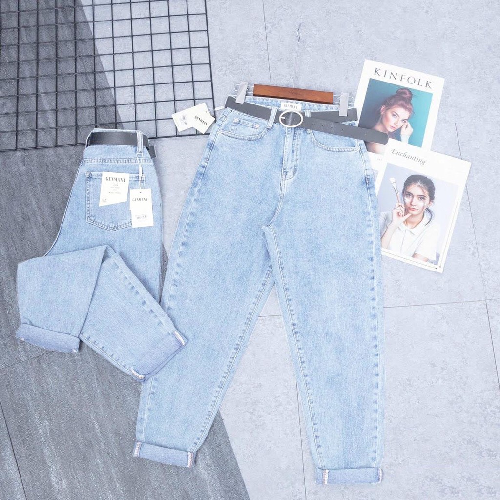 Quần Jean Baggy nữ lưng cao form đẹp ⚡️ Thêu chữ DENIMST RIPES⚡️ | WebRaoVat - webraovat.net.vn