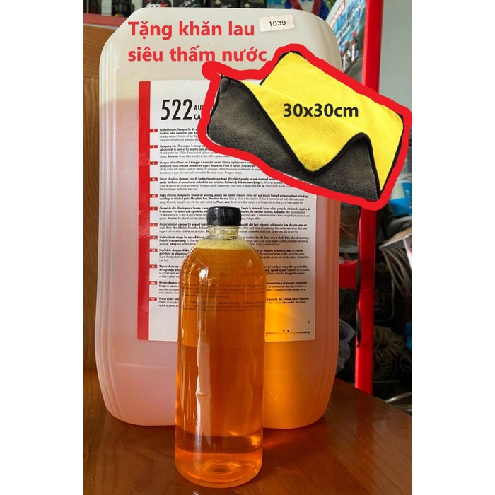Nước rửa xe Sonax chai 1 Lit + tặng khăn lau - chiết từ can Lớn 25 Lit