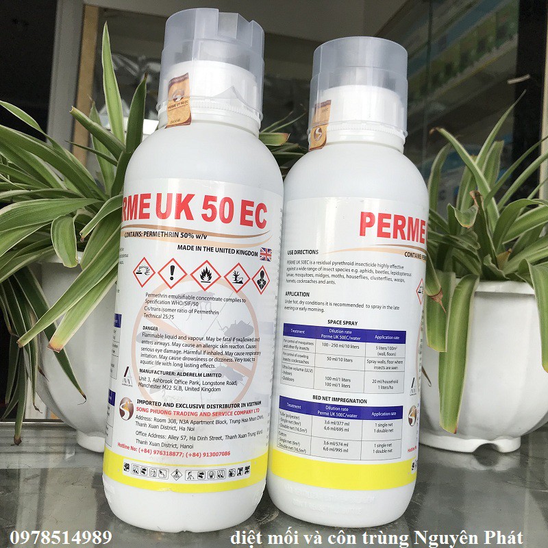 Thuốc diệt muỗi từ Anh Quốc Perme UK 50EC (chai 1 lít) - thuốc nhập khẩu nguyên chai