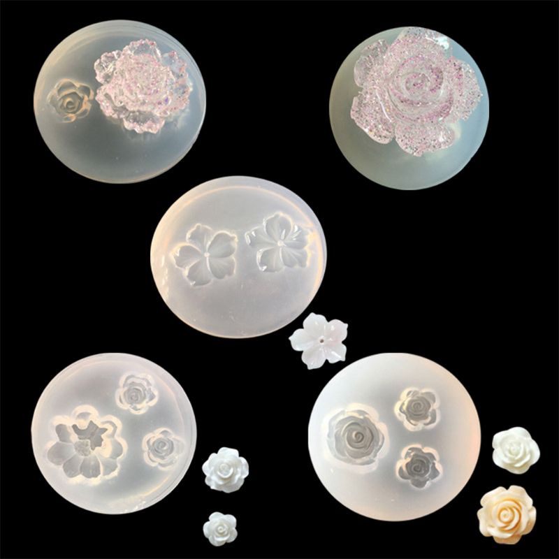 Bộ 5 Khuôn Silicone Làm Trang Sức Hình Hoa DIY