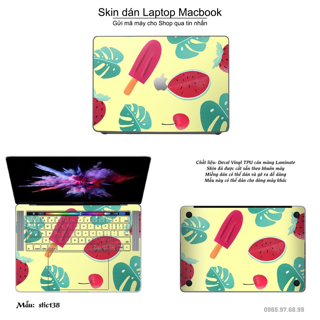 Skin dán Macbook mẫu Hoa văn sticker (đã cắt sẵn, inbox mã máy cho shop)