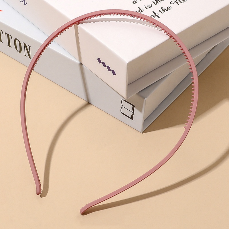 Băng Đô Cài Tóc Bằng Nhựa Resin Màu Trơn Chống Trượt Cho Nữ