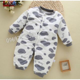 Bộ áo liền quần trần bông cho trẻ sơ sinh