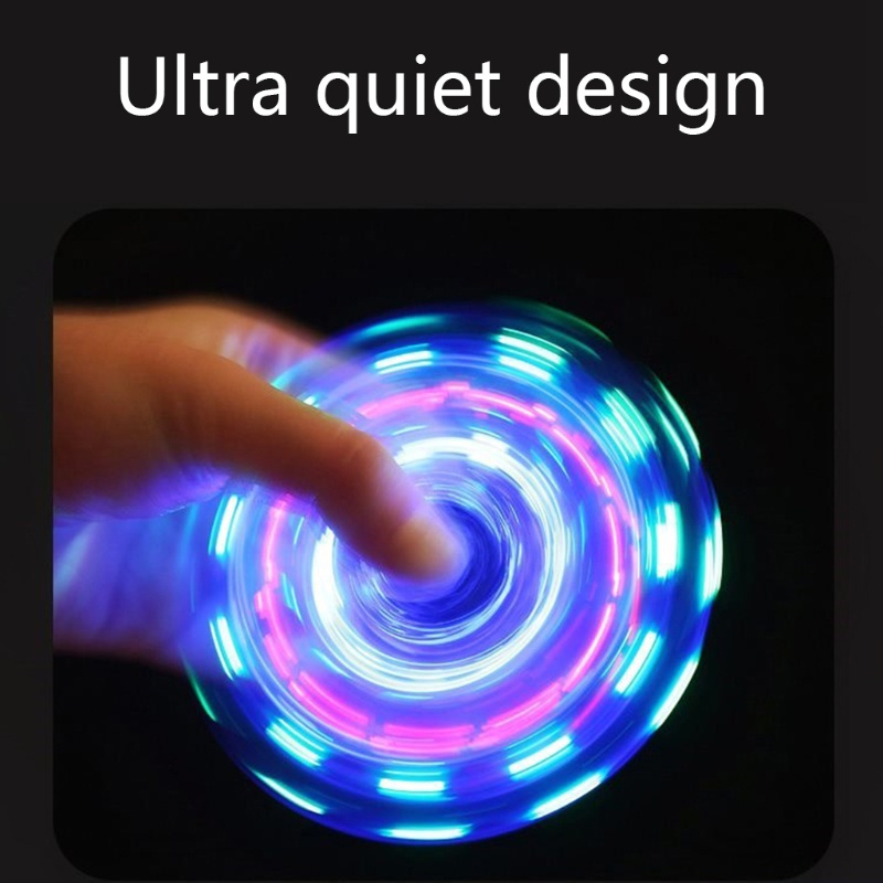 Con Quay Đồ Chơi Fidget Spinner EDC Trong SuốT Với ĐèN LED GiúP GiảM Stress Cho Trẻ Em