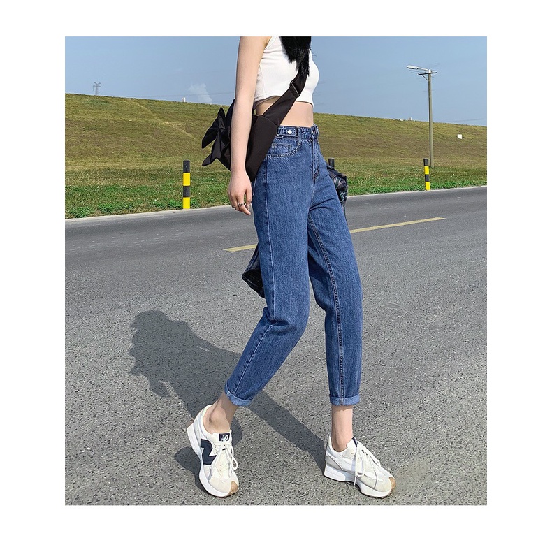 [60kg-90kg] Quần jean baggy nữ BigSize Lưng gài Khoen Kiểu khuy tăng đơ, màu xanh đá phom TO rộng đủ size 105 MLJ