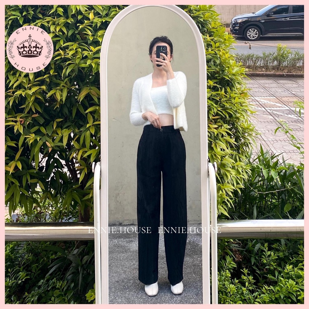 Quần Ống Rộng Culottes Nữ Ennie Cạp Cao Dáng Suông Chất Liệu Tuyết Mưa Cao Cấp Không Xù 3 Màu Trắng Đen Nâu NA001 | BigBuy360 - bigbuy360.vn