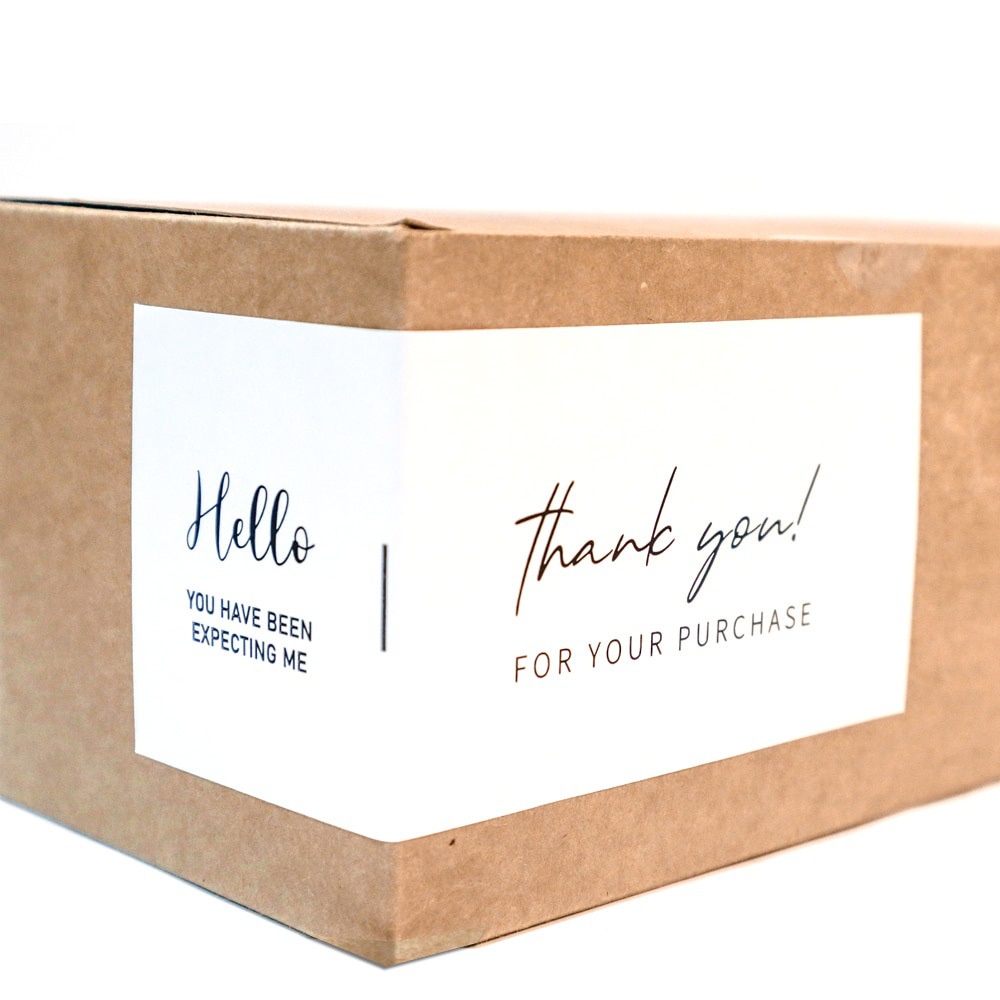 Set 10 miếng dán chữ Thank You màu trắng trang trí hộp quà