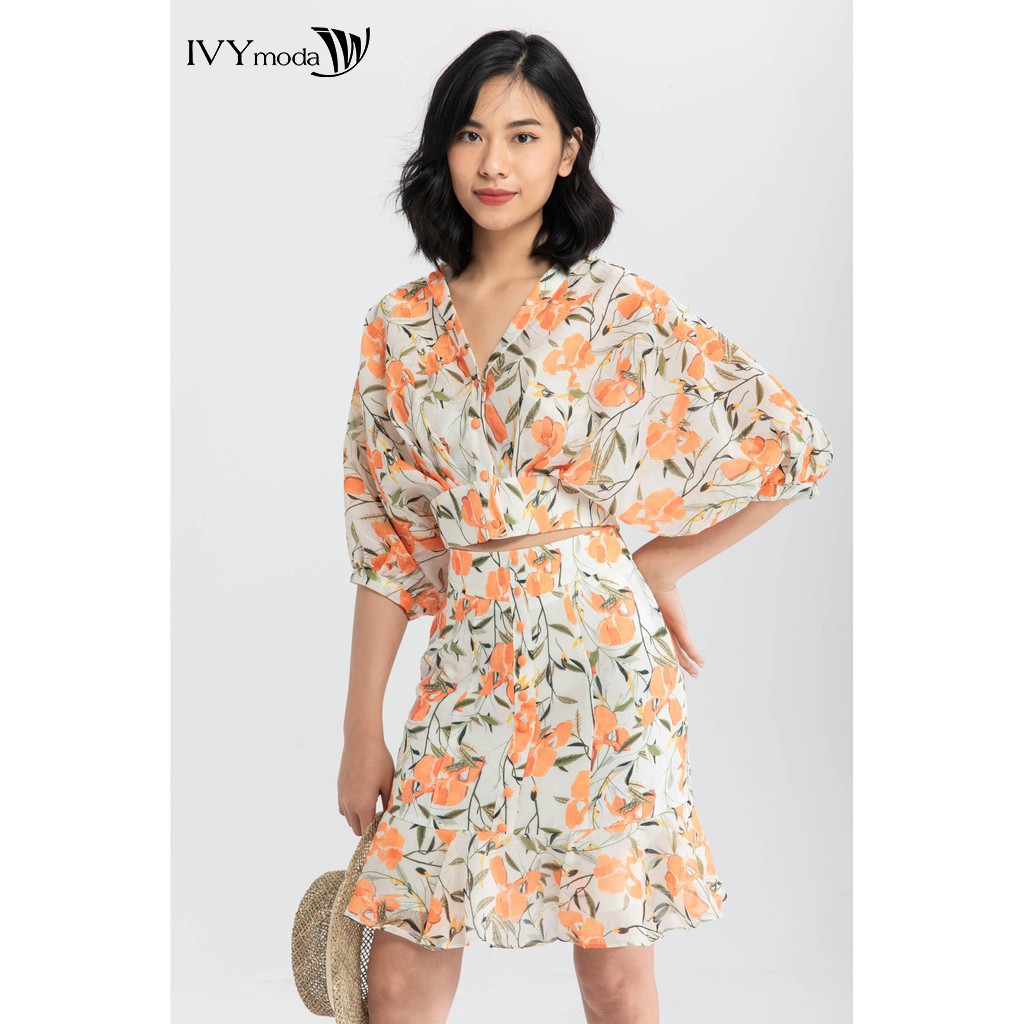 Chân váy đuôi cá họa tiết nữ IVY moda MS 31B8250