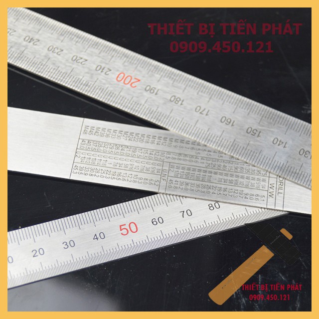 Thước Lá Thép, Thước Kẻ Thép 100% INOX Chính Xác, Đủ Các Size: 30cm, 50cm, 60cm, 100cm, 150cm, 200cm Cao Cấp.