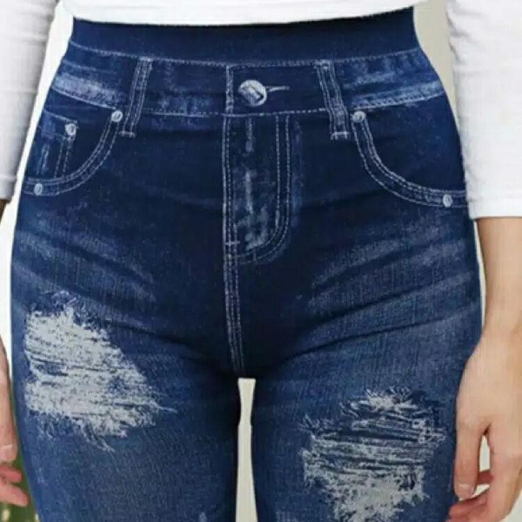 Quần Legging Vải Jean Rách Thời Trang Cao Cấp Cho Nữ