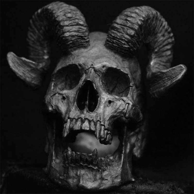 Retro Punk Satan Dê Hộp sọ bằng thép không gỉ Đầu máy Vòng thời trang Đồ trang sức Gothic của nam giới Quà tặng Hộp sọ Cá tính