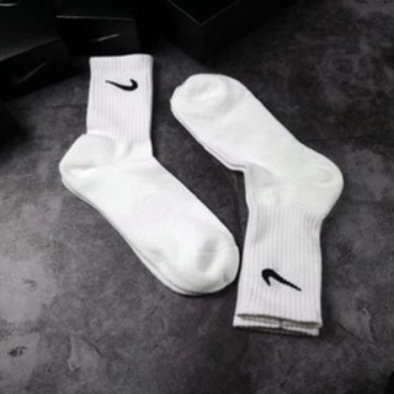 Tất Nike Cao Cổ CUNA Vớ Nam Nữ Cổ Cao Thấp Unisex Dệt Kim Cao Cấp Trơn Màu Trắng Đen Thể Thao Đá Bóng Dài Dày