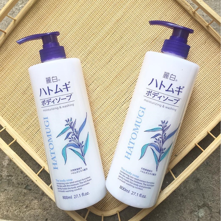 Sữa Tắm Hatomugi Trắng Da Hạt Ý Dĩ Moisturizing Washing 800ml