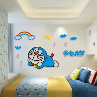 Miếng dán tường hình doraemon 3d chất liệu acrylic đẹp mắt