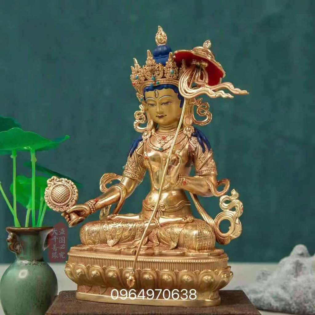 Tượng đồng Tây Tạng - bạch tản Phật mẫu 16.5cm