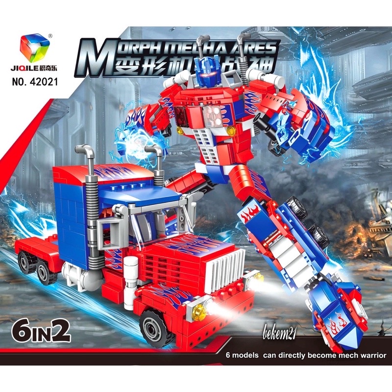 Bộ đồ chơi xếp hình Legoo biến hình Transformers Optimus Prime xe bán tải xếp được nhiều hình