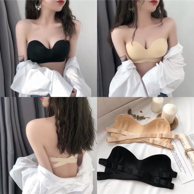 Áo Bra Không Dây Đúc Su Nâng Bàn Tay Không Gọng Quai Chéo Lưng [Tặng Kèm Quai Trong] | BigBuy360 - bigbuy360.vn