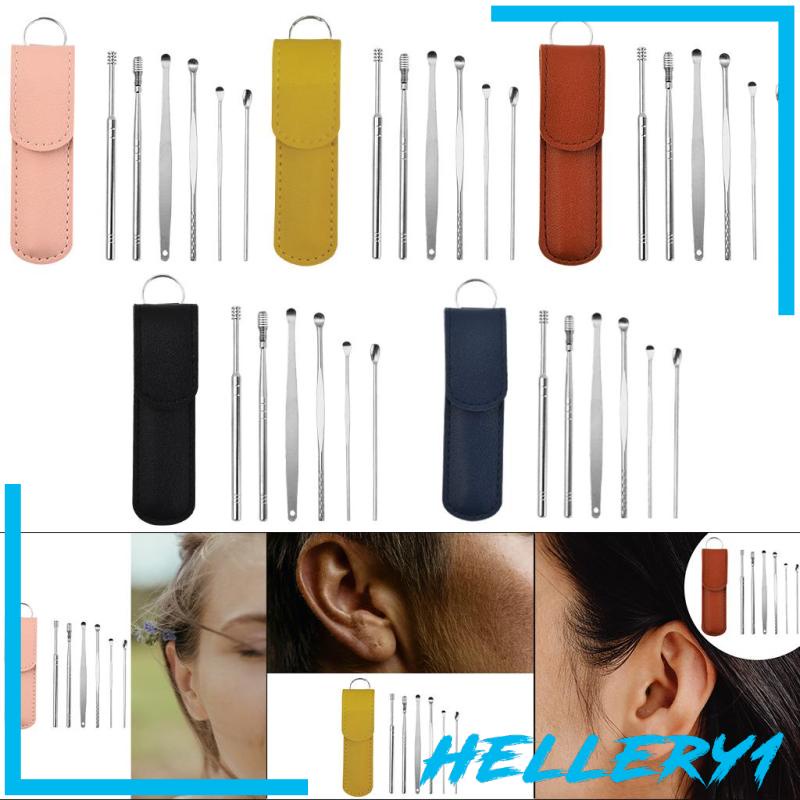 [Hàng mới về] Set 6 dụng cụ lấy ráy tai bằng thép không gỉ màu đen chất lượng cao