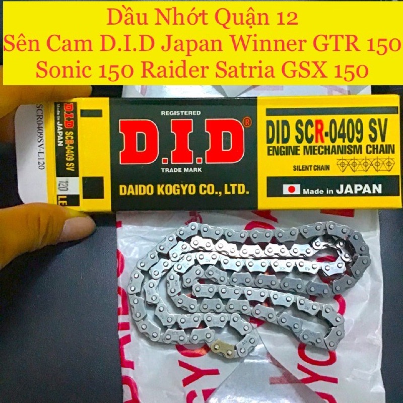 Sên Cam Winner Sonic CBR150 Raider Satria GSX DID SCR-0409 SV 120L Chính Hãng Made in Japan