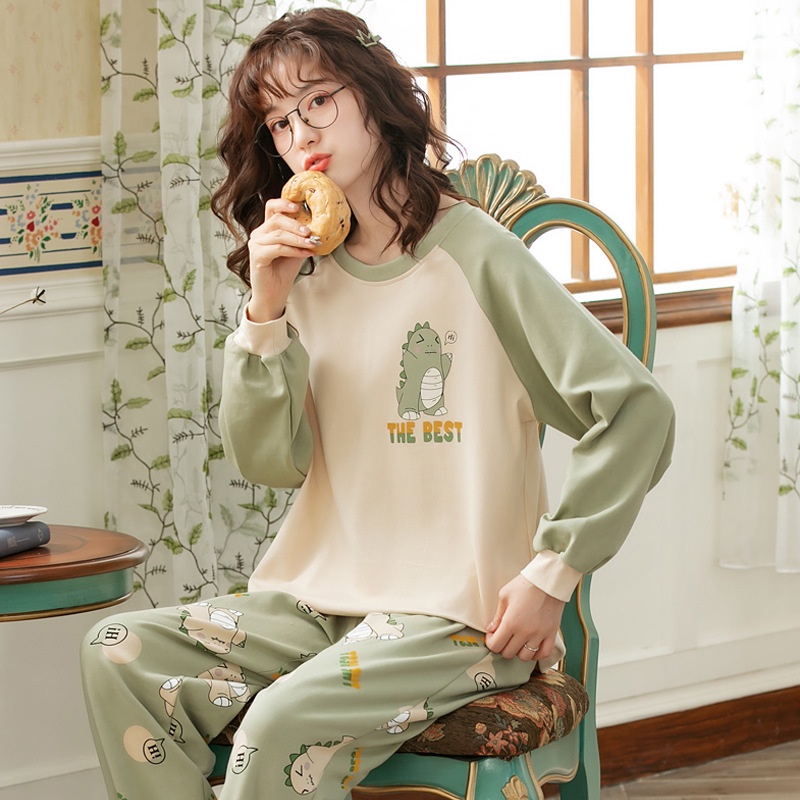 Bộ Đồ Ngủ Nữ Mặc Nhà Vải Co Giãn 4 Chiều-Quần Áo Dài Tay Dày Ở Nhà Mùa Xuân Thu Đông Dễ Thương Giá Rẻ Ảnh Thật BĐN46 | BigBuy360 - bigbuy360.vn
