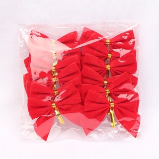 Sét 12 nơ trang trí Giáng Sinh, nhà cửa 5x6cm