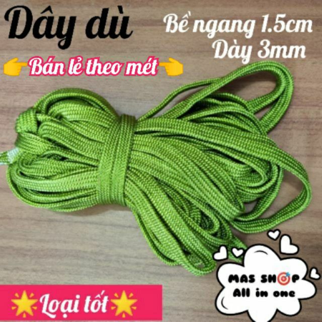 (Loại trung bán lẻ 1 mét ) Dây dù loại tốt không bị tơi xù bề rộng 15mm x bề dày 3mm