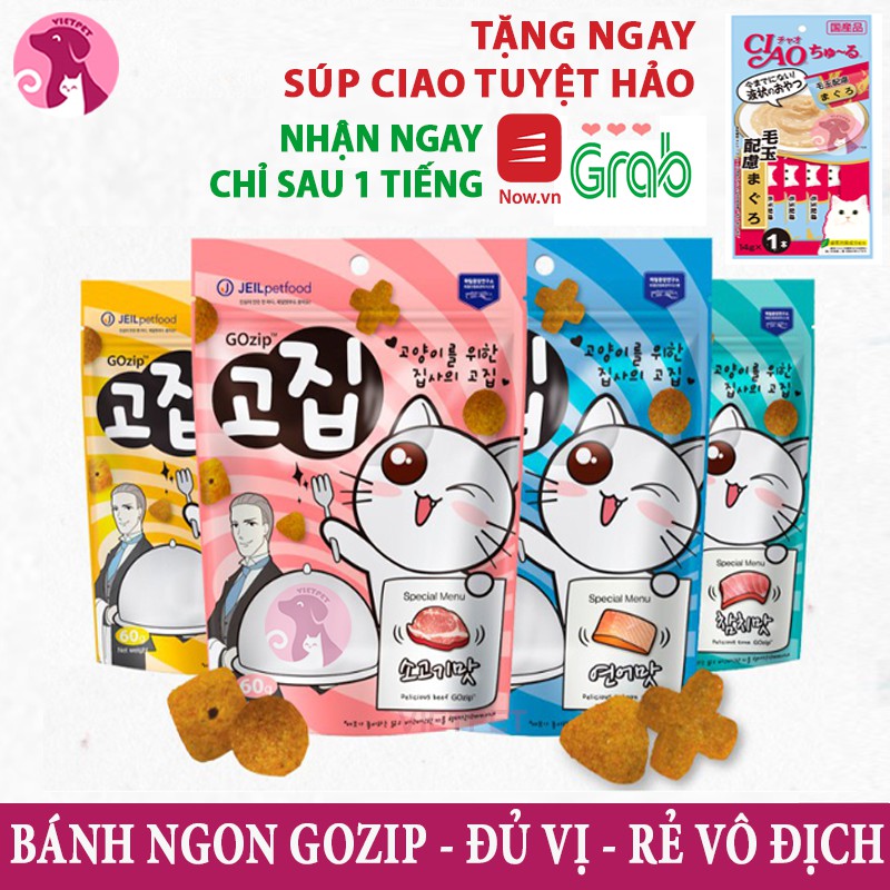 [TẶNG SÚP CIAO]Bánh thưởng cao cấp cho mèo - Gozip Hàn Quốc