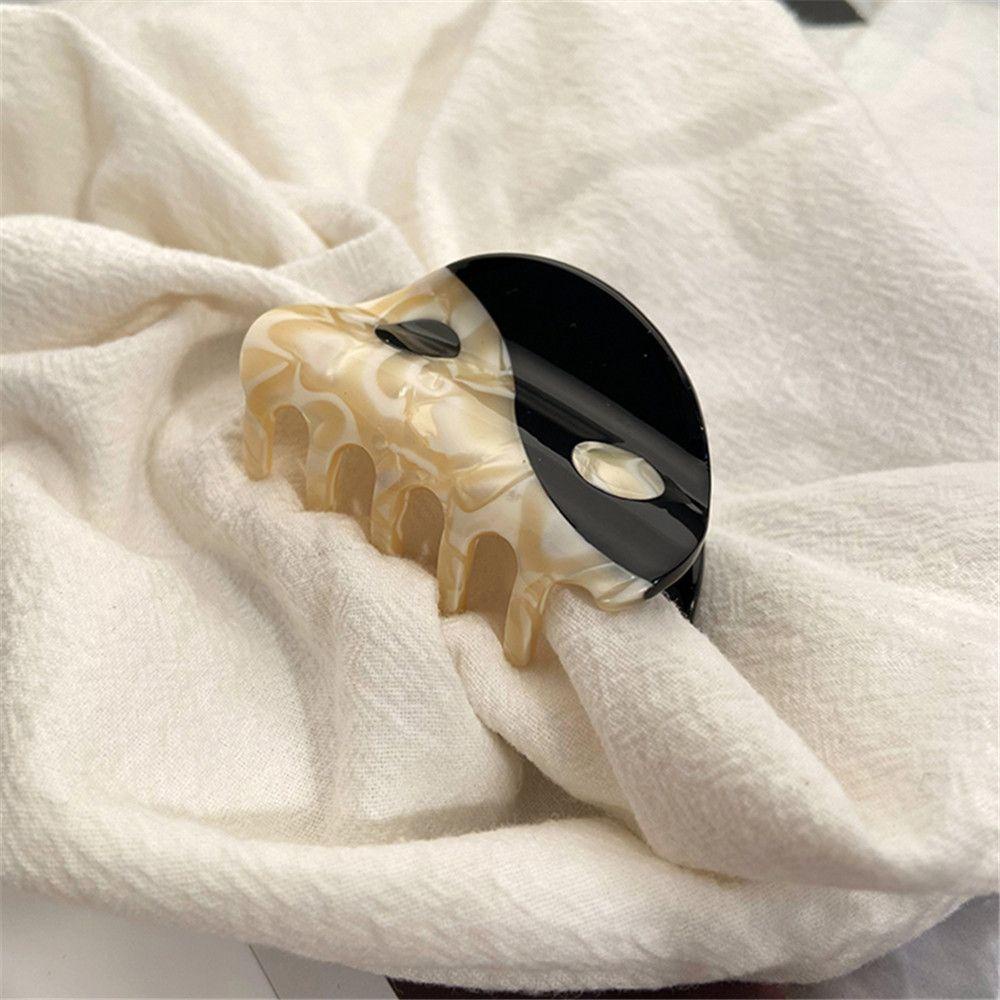 ORIENTLII Kẹp Tóc Hình Chữ Nhật Đính Hạt Acetate Tám Cực Xinh Xắn Cho Bạn Gái