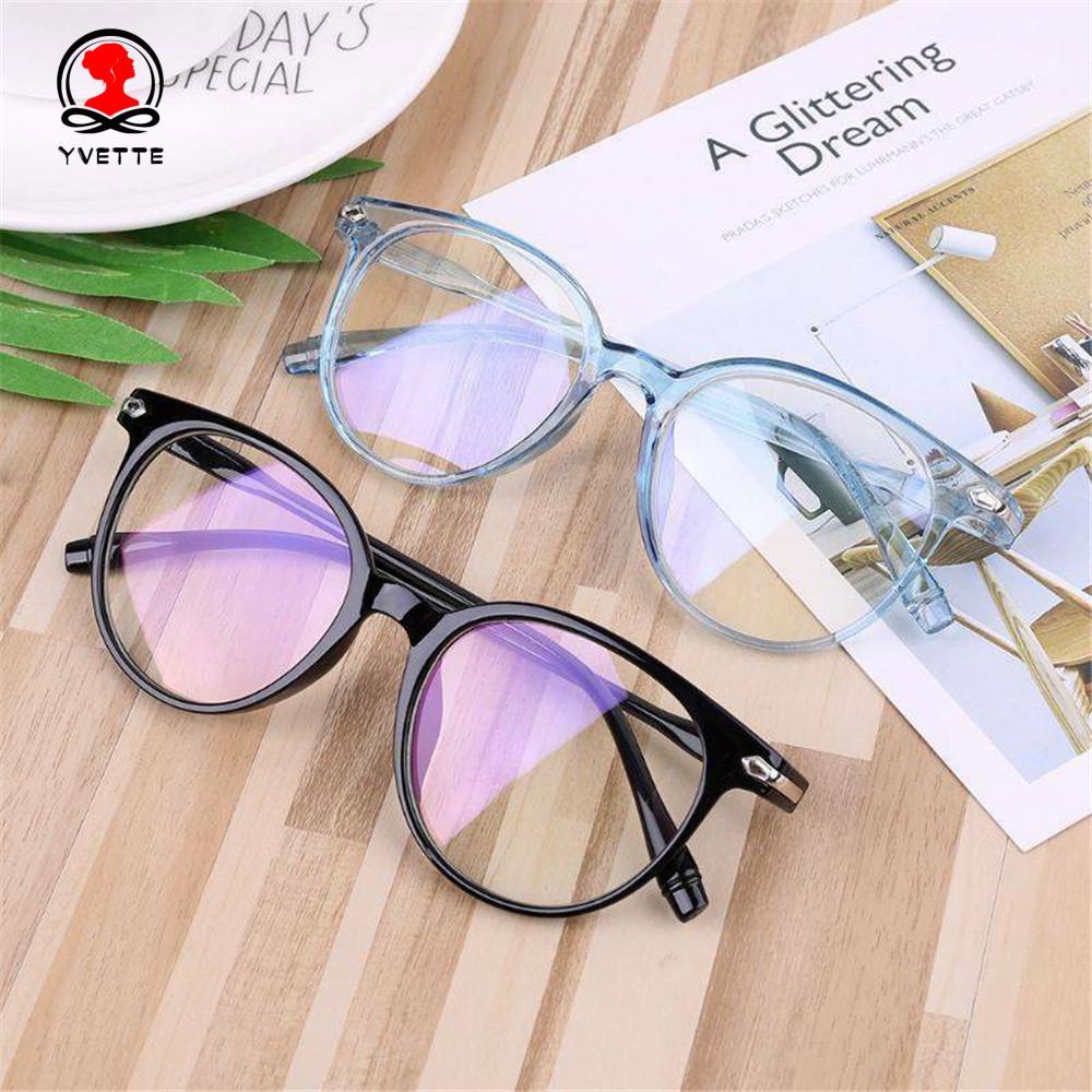 YVETTE Ultralight Vision Care PC Frame&Resin Lens Flexible Portable Transparent Glasses Frame Computer Glasses