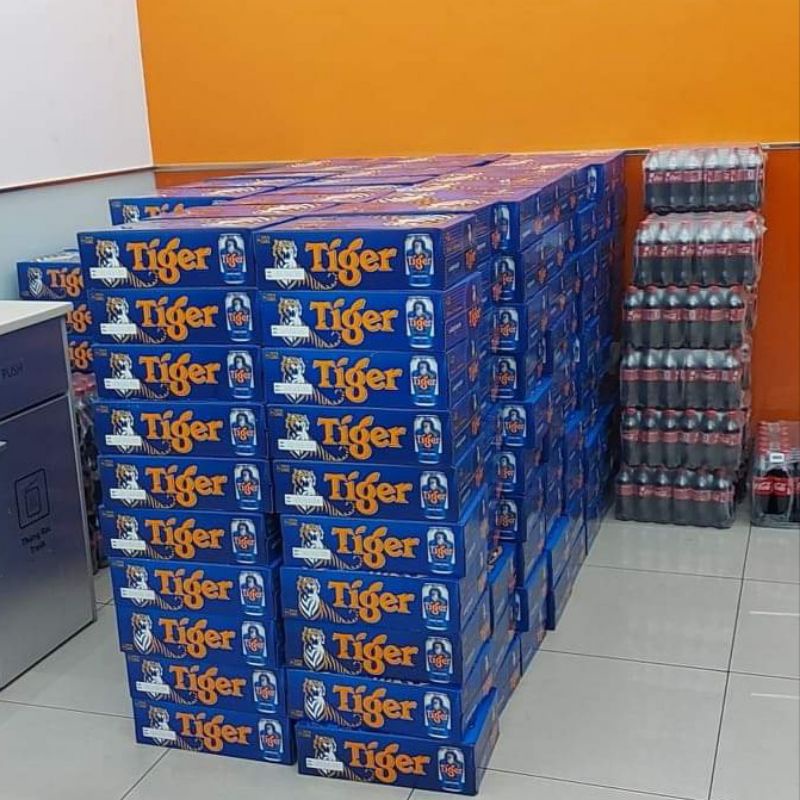 Thùng 24 lon bia Tiger 330ml. Date mới
